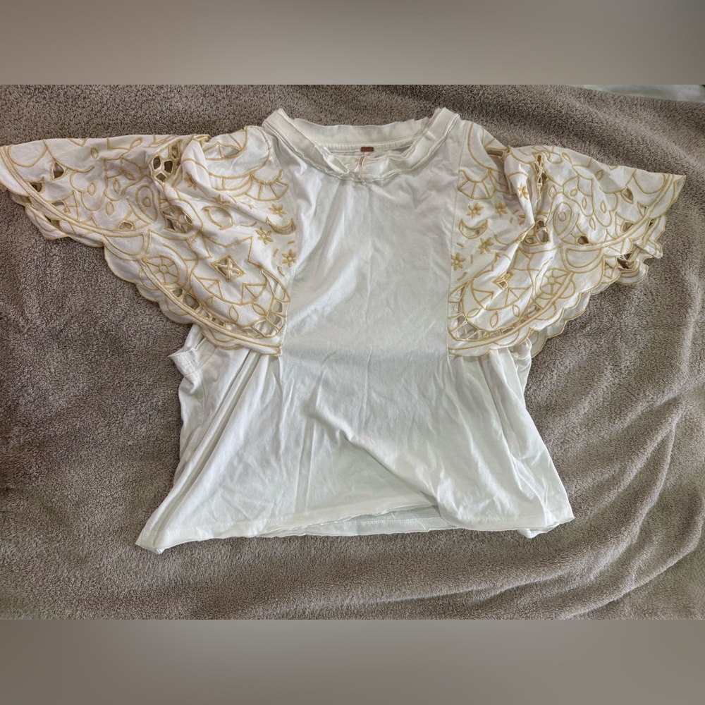 Embroidered Free People Top